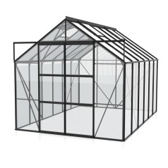 Uranus Drivhus 9,9 m2 - Sort - 3mm hærdet glas