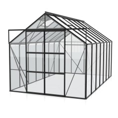 Uranus Drivhus 11,5 m2 - Sort - 3mm hærdet glas