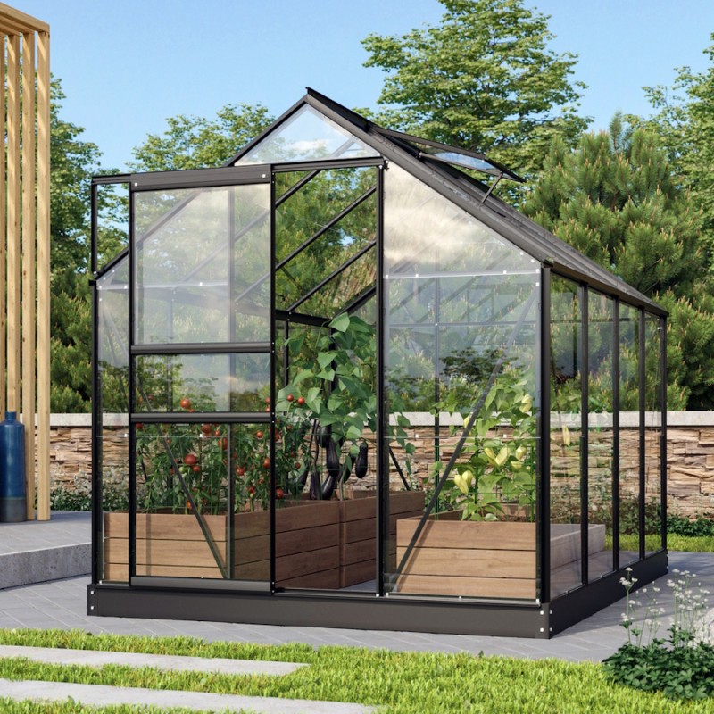 Venus Drivhus 5 m2 - Sort - 3mm delt glas