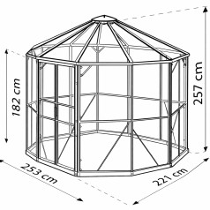 Hera Drivhus 4,5 m2 - Sort - 3mm hærdet glas