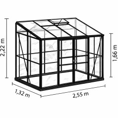 Ida Vægdrivhus 3,3 m2 - Sort - 3mm Glas