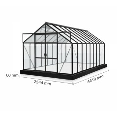 Stålsokkel til drivhus 11,5 m2 Sort 60mm