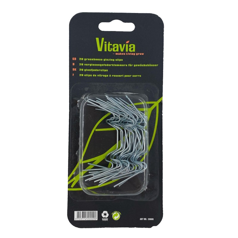 Glasclips/fjederclips 20 stk. - Blanke