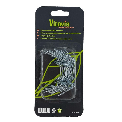 Glasclips/fjederclips 20 stk. - Blanke