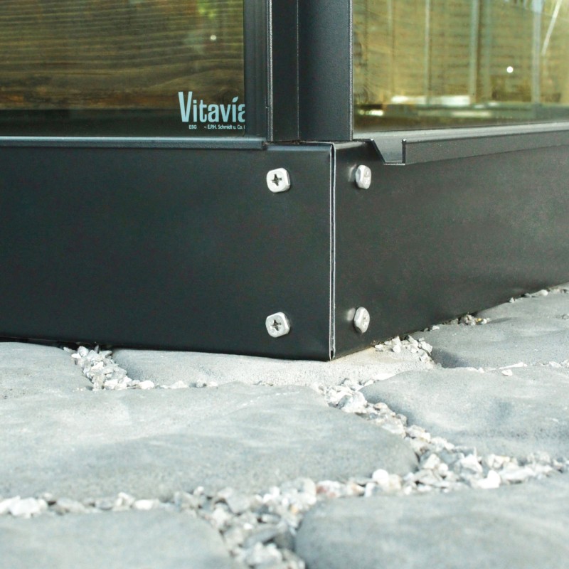 Stålsokkel til drivhus 5,2 m2 Sort 60mm