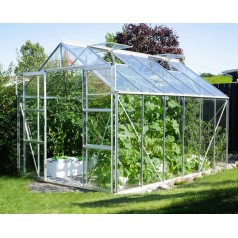Uranus Drivhus 9,9 m2 med Sokkel - Aluminium - 3mm hærdet glas